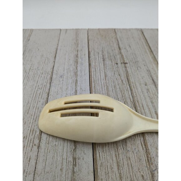 Vintage Foley #4 Almond Nylon Plastic Slotted Spoon 11" - Picture 5 of 6
